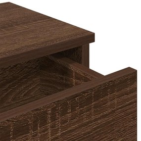 Ράφι τοίχου με συρτάρια καφέ δρυς 100x37,5x19 cm Ξύλο μηχανής - Καφέ