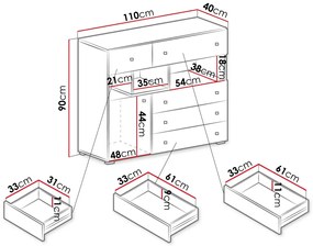 Συρταριέρα Sigma II-Drus - Leuko - Gkri