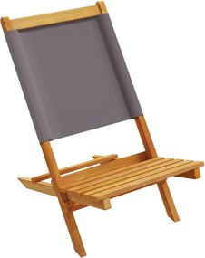 vidaXL Καρέκλες Κήπου 2 τεμ. Ανθρακί Μασίφ Ακακία &amp; Ύφασμα