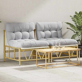 vidaXL Καρέκλα Κήπου 2 pcs Ανοιχτό γκρι 75 x 75 x 71 εκ Ατσάλι