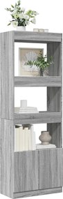 vidaXL Ντουλάπι Γκρι Sonoma 63x33x180 εκ. από Επεξεργασμένο Ξύλο