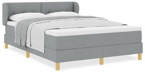 vidaXL Κρεβάτι Box Spring με στρώμα - Ανοιχτό γκρι, 140x200 εκ., Ύφασμα