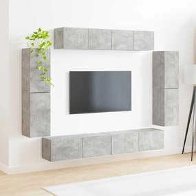 vidaXL Ντουλάπι TV 8 pcs Σκυρόδεμα Γκρι