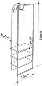 Έπιπλο εισόδου Archy Megapap χρώμα γκρι ρετρό 53x31,7x180εκ.