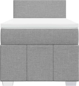 vidaXL Κρεβάτι Boxspring με Στρώμα Ανοιχτό Γκρι 80x200 εκ. Υφασμάτινο