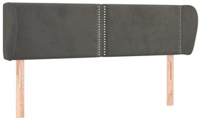 Κεφαλάρι με Πτερύγια Σκούρο Γκρι 147x23x78/88 εκ. Βελούδινο 3117053