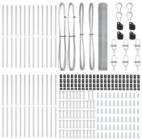 vidaXL Στύλος Περιφράξεων Ασημί 50 x 1,2 μ (25 μμ πλέγμα) Ατσάλι