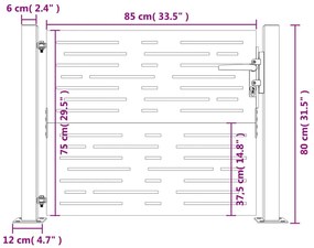 Πύλη Κήπου με Τετράγωνο Σχέδιο 105 x 80 εκ. από Ατσάλι Corten - Καφέ