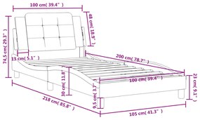 Πλαίσιο Κρεβατιού με Κεφαλάρι Καφέ 100x200 εκ. Συνθετικό Δέρμα - Καφέ