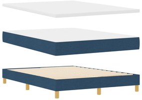 vidaXL Κρεβάτι με ελαστική βάση με στρώμα Μπλε 140x190 εκ. Ύφασμα