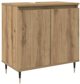 vidaXL Ντουλάπι μπάνιου Δρυς τεχνίτης 58x33x60 cm Κατασκευασμένο ξύλο