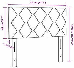 vidaXL Κεφαλάρι με κεφαλάρι Μαύρο 80 cm Τεχνητό Δέρμα