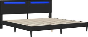 vidaXL Σκελετός Κρεβατιού Μαύρο 180 x 200 cm Τεχνητό Δέρμα