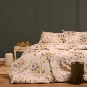 Σετ Σεντόνια Φανελένια King Size 270x260εκ. Peonia Grey Winter Line Mini Melinen 20003969