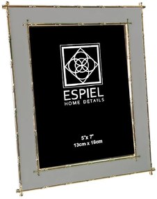 Κορνίζα Μεταλλική Χρυσή-Γκρι ESPIEL 20x25εκ. FAM764