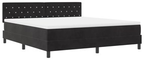 vidaXL Κρεβάτι Box Spring με Στρώμα Μαύρο Σούπερ Κίνγκ Βελούδο