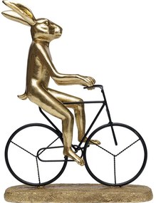 Διακοσμητικό Επιτραπέζιο Λαγός Ποδηλάτης Χρυσό 44694x38.5x29εκ - Μαύρο