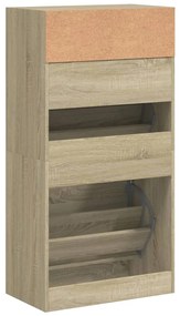 vidaXL Παπουτσοθήκη Sonoma Δρυς 60x34x116 εκ. από Επεξεργασμένο Ξύλο