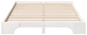 vidaXL Κρεβάτι δαπέδου Λευκό 140 x 220 cm Μασίφ ξύλο πεύκου