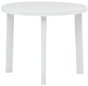 vidaXL Τραπέζι Κήπου Λευκό 89 εκ. Πλαστικό