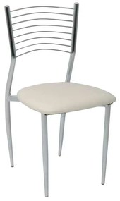 Καρέκλα Vivian Χρώμιο/PVC Εκρού Συσκ.6τμχ 40x44x83cm