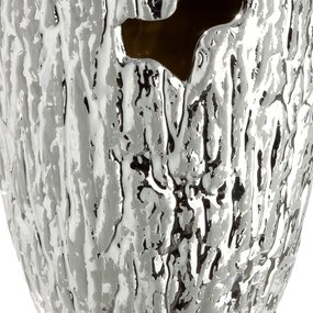 Βάζο Κωνικό Κεραμικό Ασημί Χρώμα D14X22Cm D14X22Cm