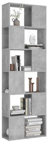 vidaXL Βιβλιοθήκη/Διαχωρισ. Χώρου Γκρι Σκυρ. 60x24x186 εκ. Μοριοσανίδα