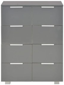vidaXL Μπουφές Ψηλός Γυαλιστερός Γκρι 60x35x80 εκ. Επεξ. Ξύλο