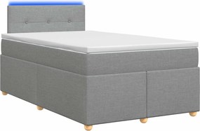 vidaXL Κρεβάτι box spring με στρώμα Ανοιχτό γκρι 120 x 190 cm Ύφασμα