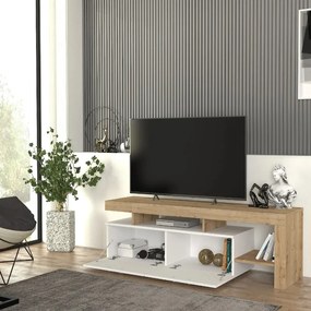Έπιπλο τηλεόρασης Acnes λευκό-sapphire oak 160x40x53εκ