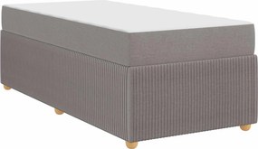 vidaXL Σκελετός Κρεβατιού με στρώμα Taupe 90 x 190 cm ύφασμα