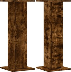 vidaXL Βάσεις Φυτών 2Τεμ. Καπνιστή Δρυς 30x30x80εκ. Επεξεργασμένο Ξύλο