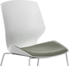 Καρέκλα γραφείου επισκέπτη Genuine pakoworld PP λευκό-γκρι