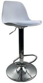 Σκαμπό Bar ArteLibre AMADA Λευκό/Χρώμιο PP/Μέταλλο 41x40x79-89cm
