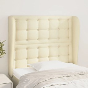 vidaXL Κεφαλάρι με Πτερύγια Κρεμ 93x23x118/128 εκ. Συνθετικό Δέρμα