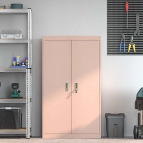 vidaXL Ντουλάπι αποθήκευσης Ροζ 80 x 40 x 140 εκ Ατσάλι