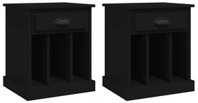 vidaXL Κομοδίνα 2 τεμ. Μαύρα 43 x 36 x 50 εκ.