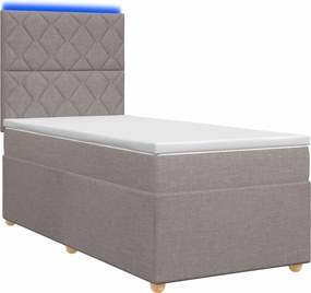 vidaXL Κρεβάτι box spring με στρώμα Taupe 100 x 200 cm Ύφασμα