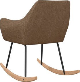 vidaXL Κουνιστή Πολυθρόνα Καφέ Υφασμάτινη