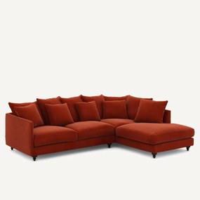 Γωνιακός καναπές-κρεβάτι με βελούδο, Lazare