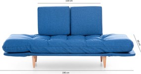 Τριθέσιος Καναπές Κρεβάτι Μπλε Ρουά BUTULA 85x200x80