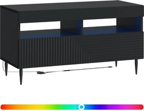 vidaXL Ντουλάπα LED Τηλεόρασης HAARLEM 81 x 35 x 43 εκ. Μαύρο
