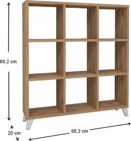 Βιβλιοθήκη Saul Megapap χρώμα pine oak 88,2x20x88,2εκ.