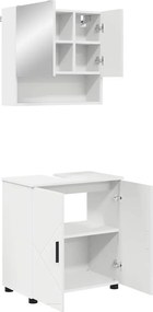 vidaXL Σετ Επίπλων Μπάνιου 2 pcs Λευκό Επεξεργασμένο ξύλο &amp; Μέταλλο