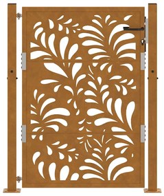 Πύλη κήπου 105x130 cm από χάλυβα με κυματοειδές σχέδιο - Καφέ