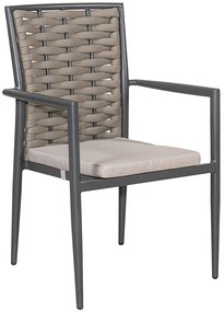 Πολυθρόνα Αλουμινίου Με Σχοινί 223886 56x56x89cm Beige-Grey