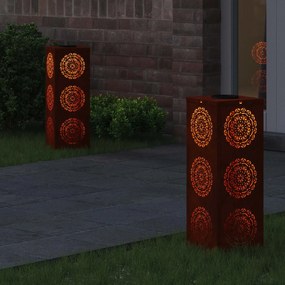 vidaXL Ηλιακό LED Φως Δρόμου 2 pcs Θερμό λευκό 18 x 18 x 50 εκ.