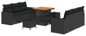 Σετ Καναπέ Κήπου 9 pcs Μαύρο συνθετικό ρατάν