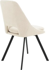 Καρέκλα Initiate pakoworld ύφασμα cream-πόδι μαύρο