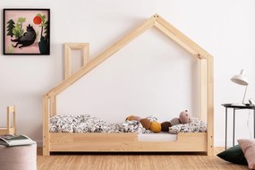 Kρεβάτι Παιδικό Montessori Luna με κάγκελα  σε Φυσικό  Ξύλο  100×200cm  Adeko  (Δώρο 10% έκπτωση στο Στρώμα)